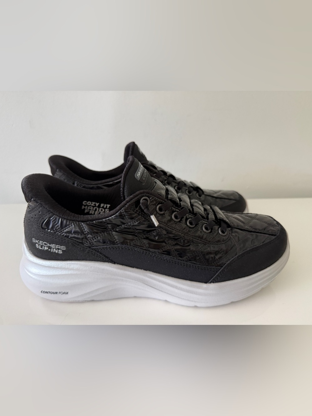 SKECHERS Black Slip-ins Air-Cooled Memory Foam Sneakers Size 9